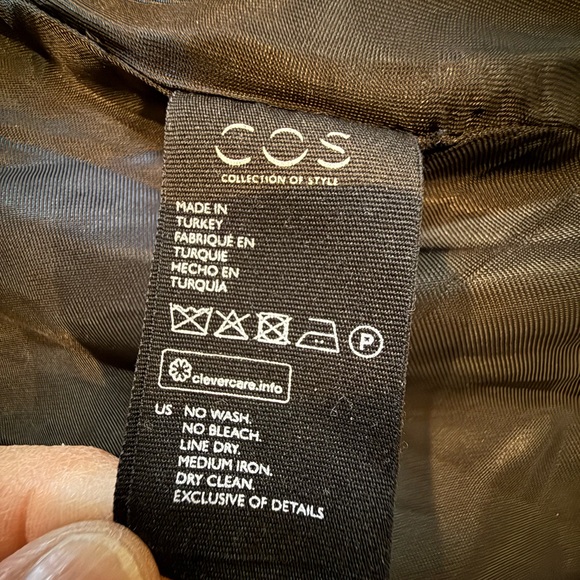 COS Tie Up Wool Wrap Dress Striped Fit & Flare Pleated Feminine Gray Girly 4 - Picture 6 of 7